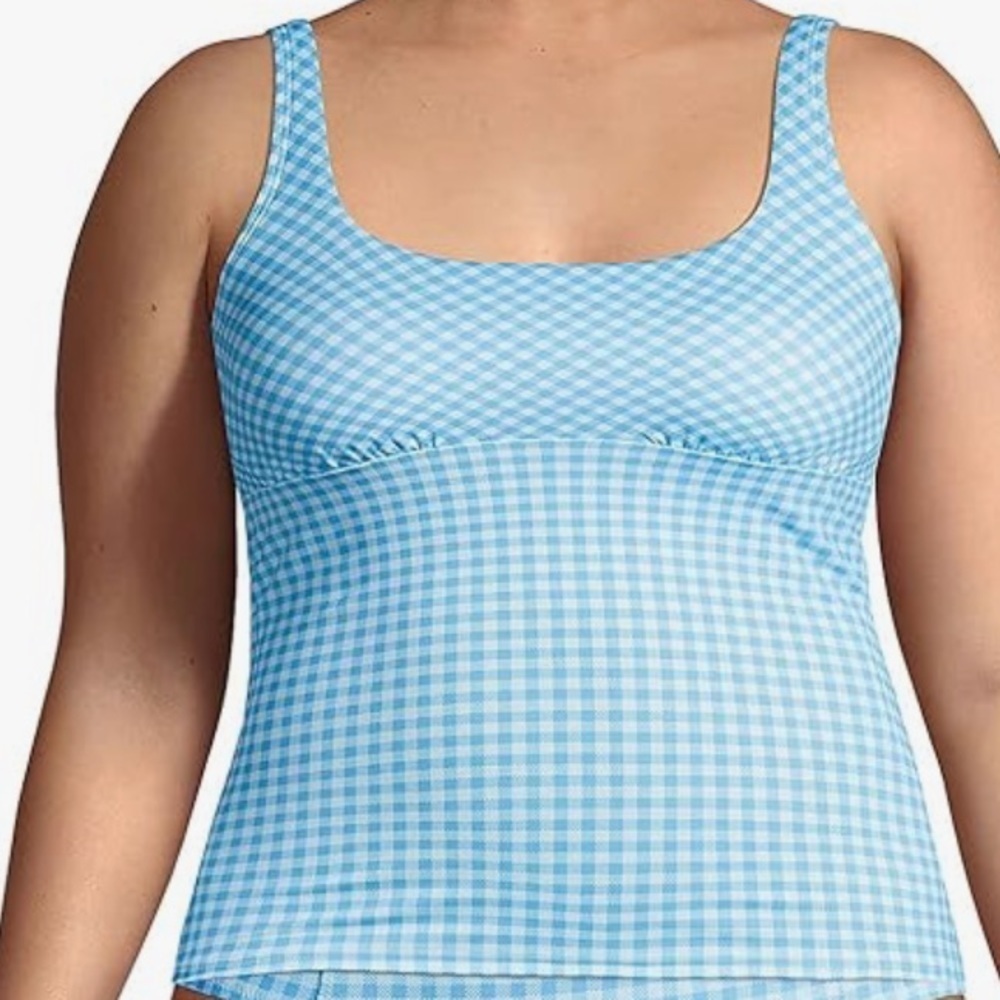 Lands' End Women's Square Neck Underwire Tankini Top Swimsuit size 12